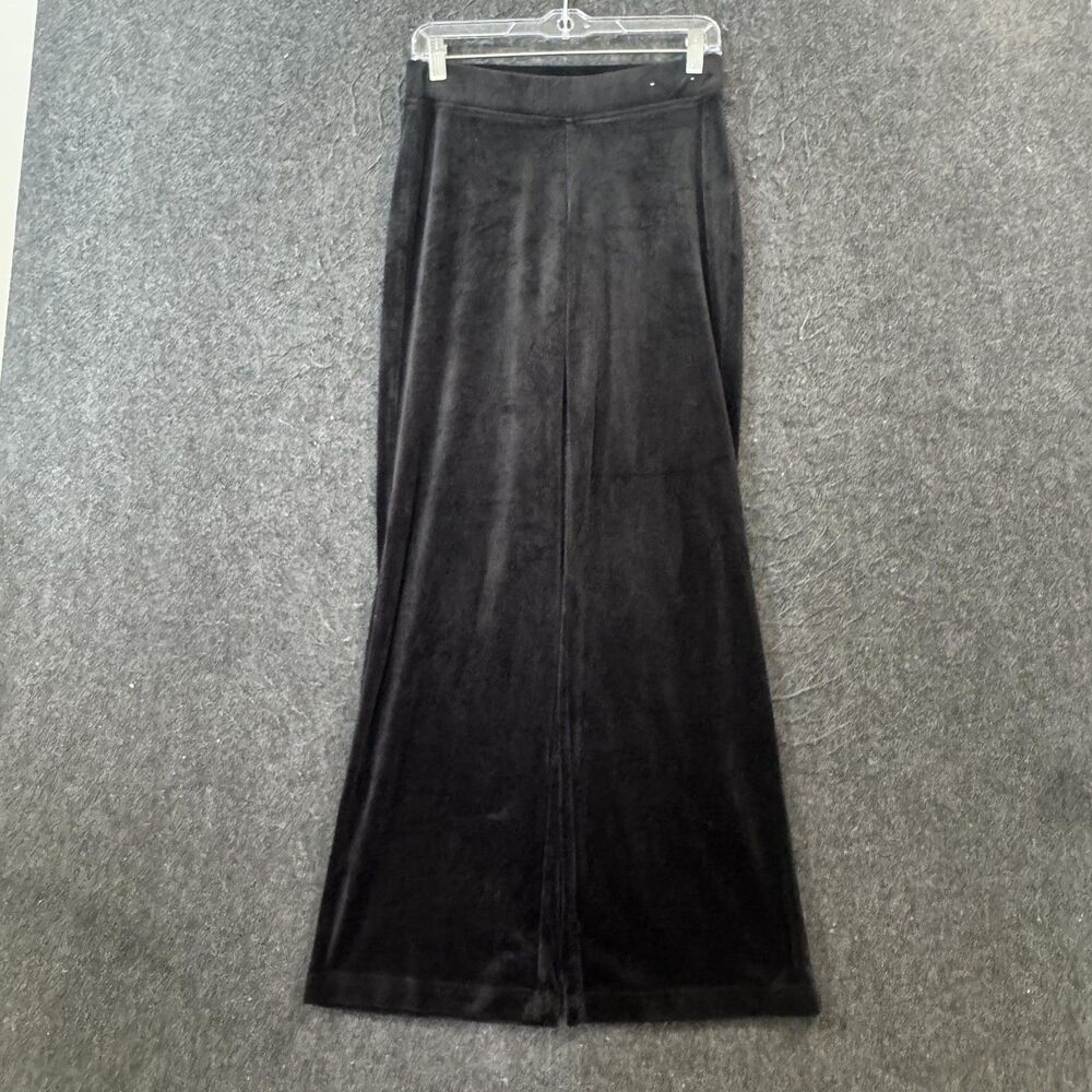 Juicy Couture Track Pants Women's Small Black Velour Rhinestone Juicy Logo